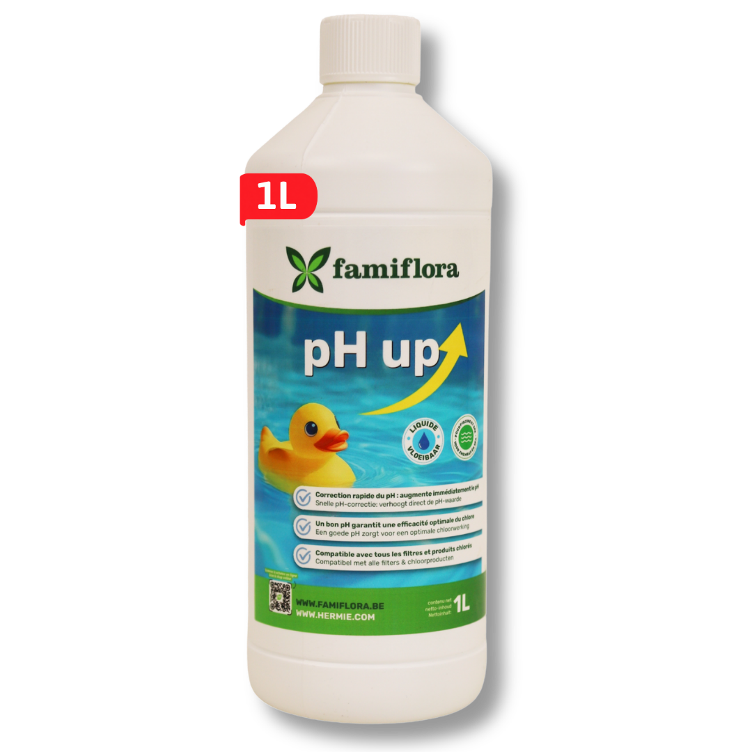 Famiflora pH-plus liquide 1L - augmente le niveau de pH de votre piscine ou de votre spa !