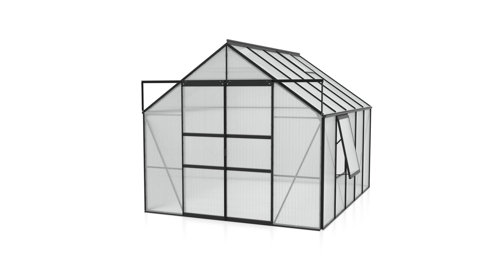 Vitavia Meridian 2 serre - 8,3m² - met 4 mm polycarbonaat - Zwart