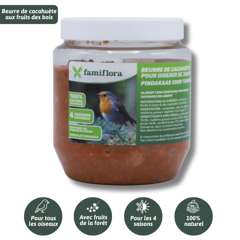 Famiflora peanut butter for garden birds with forest fruits - 350 gr - Bird peanut butter