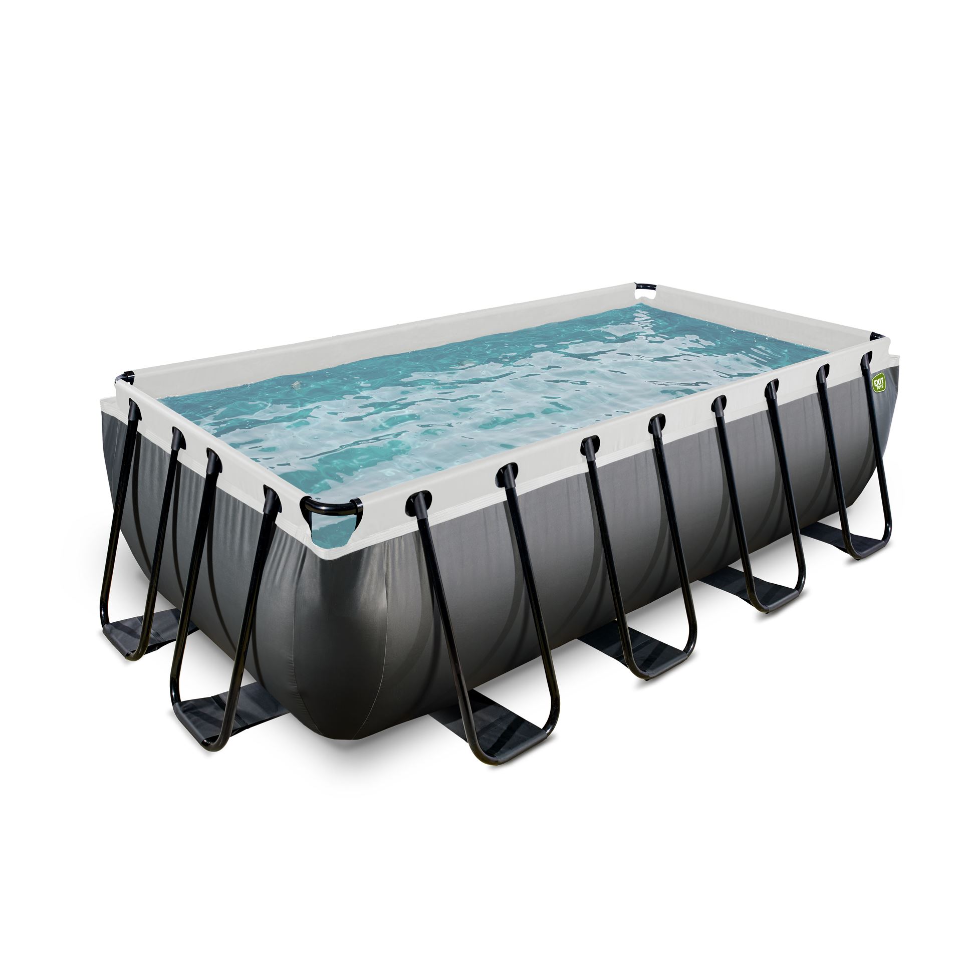 EXIT-Black-Leather-zwembad-400x200x100cm-met-filterpomp-zwart