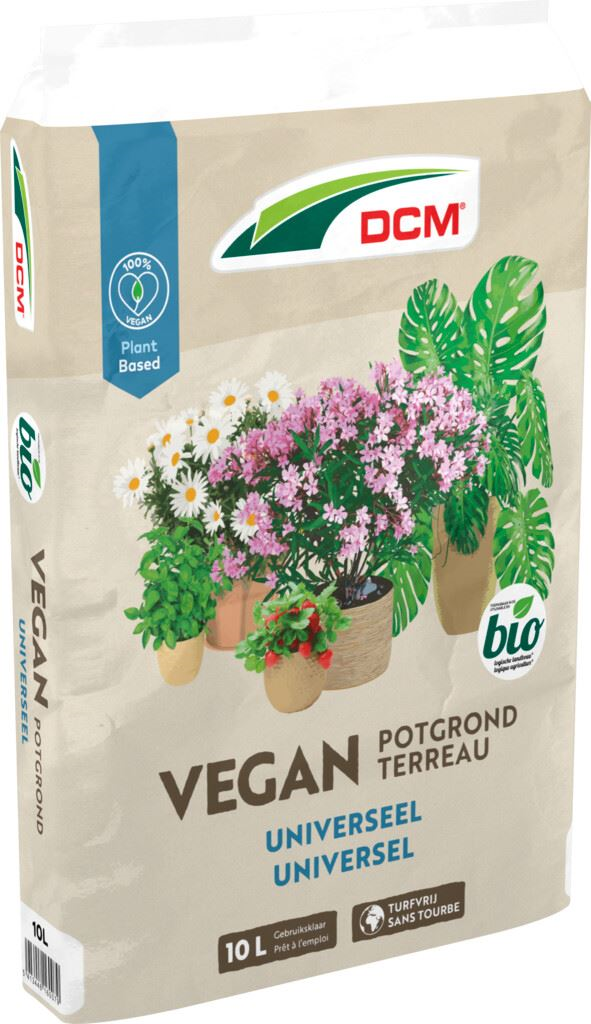 DCM vegan potgrond - 10L - turfvrij Met 100 dagen durende werking