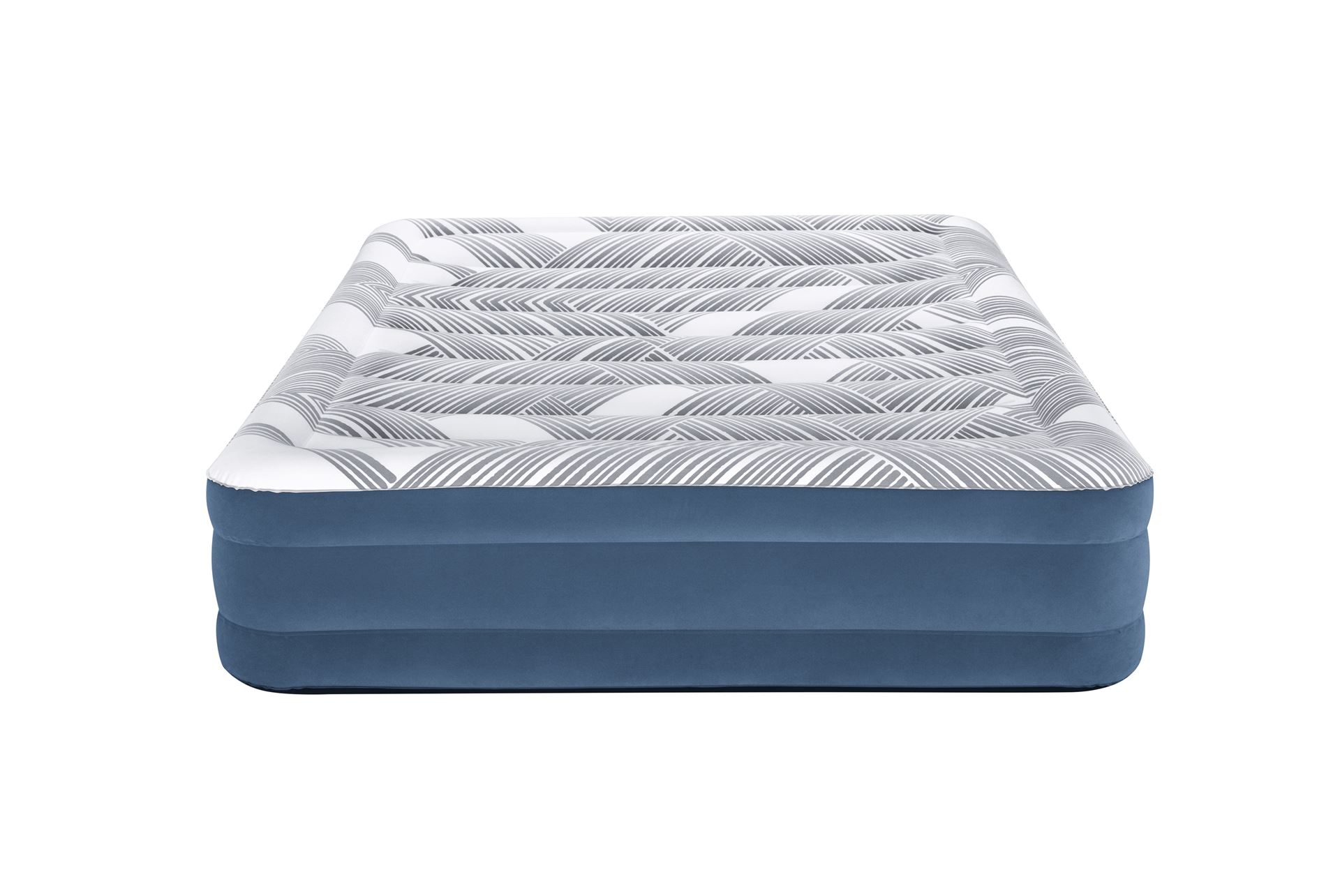 Bestway luchtbed 'Tritech Queen' - 203x152x36 cm - met zijkant, ingebouwde pomp Bestway-2-03m-x-1-52m-x-36cm-Tritech-Fashion-Flock-Air-Mattress-Queen-Built-in-AC-Pump