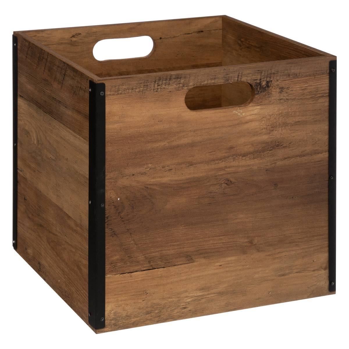 Opbergmand-31x31x31cm-Hout-marron