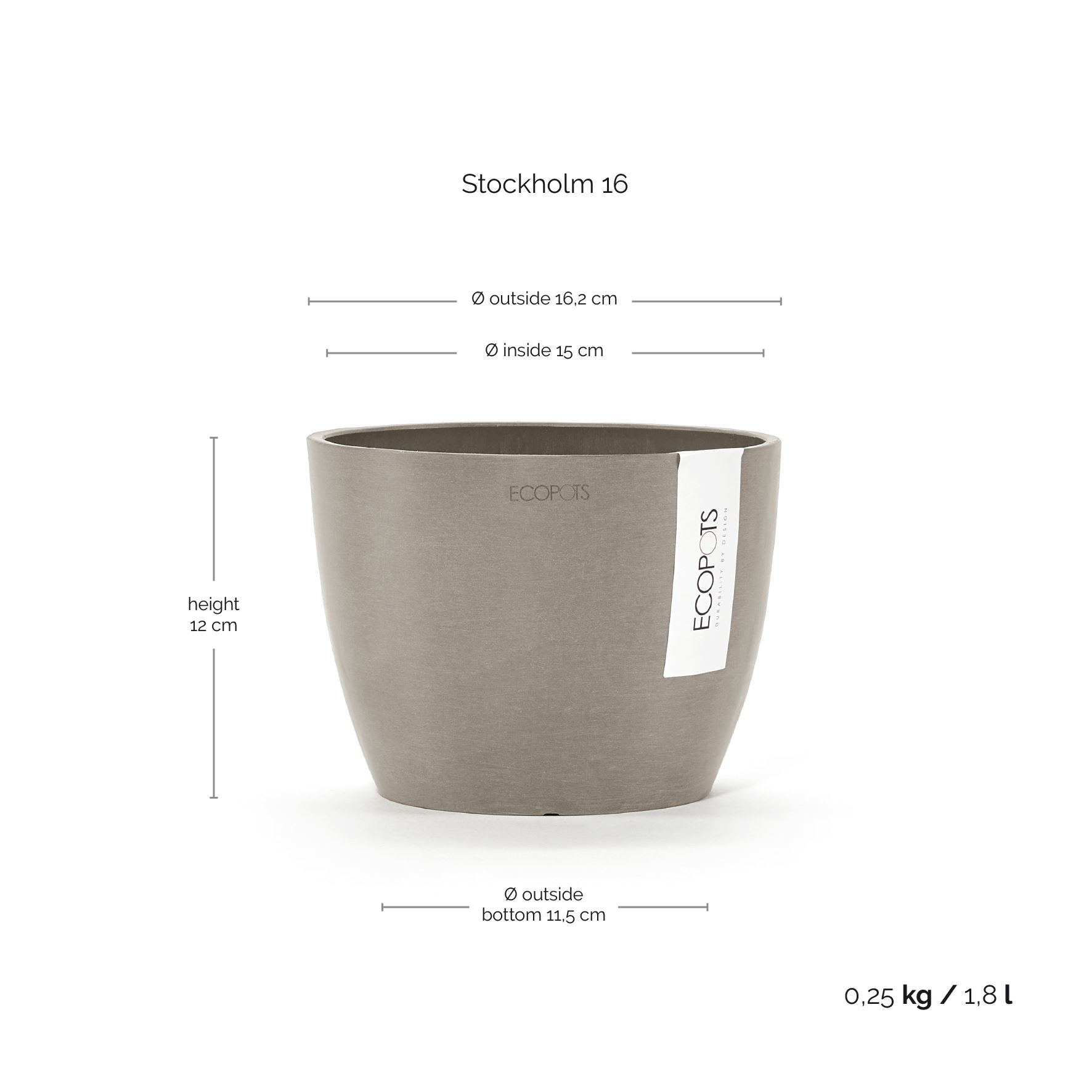 Ecopots-stockholm-mini-taupe-16-cm-H12-5-cm