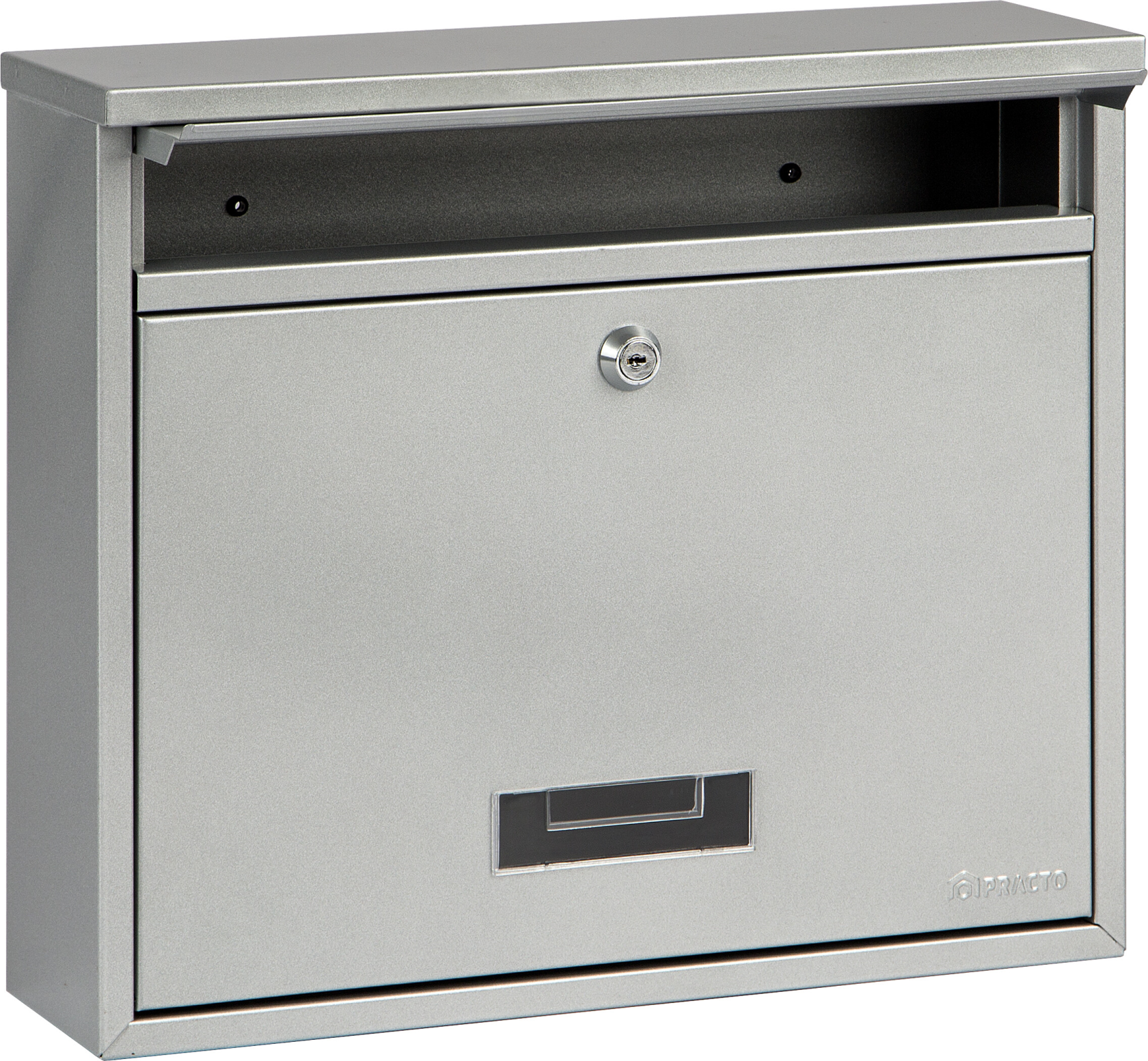 Practo Garden oxford zilver zilver - Brievenbus in gelakt staal - 10x36x31cm