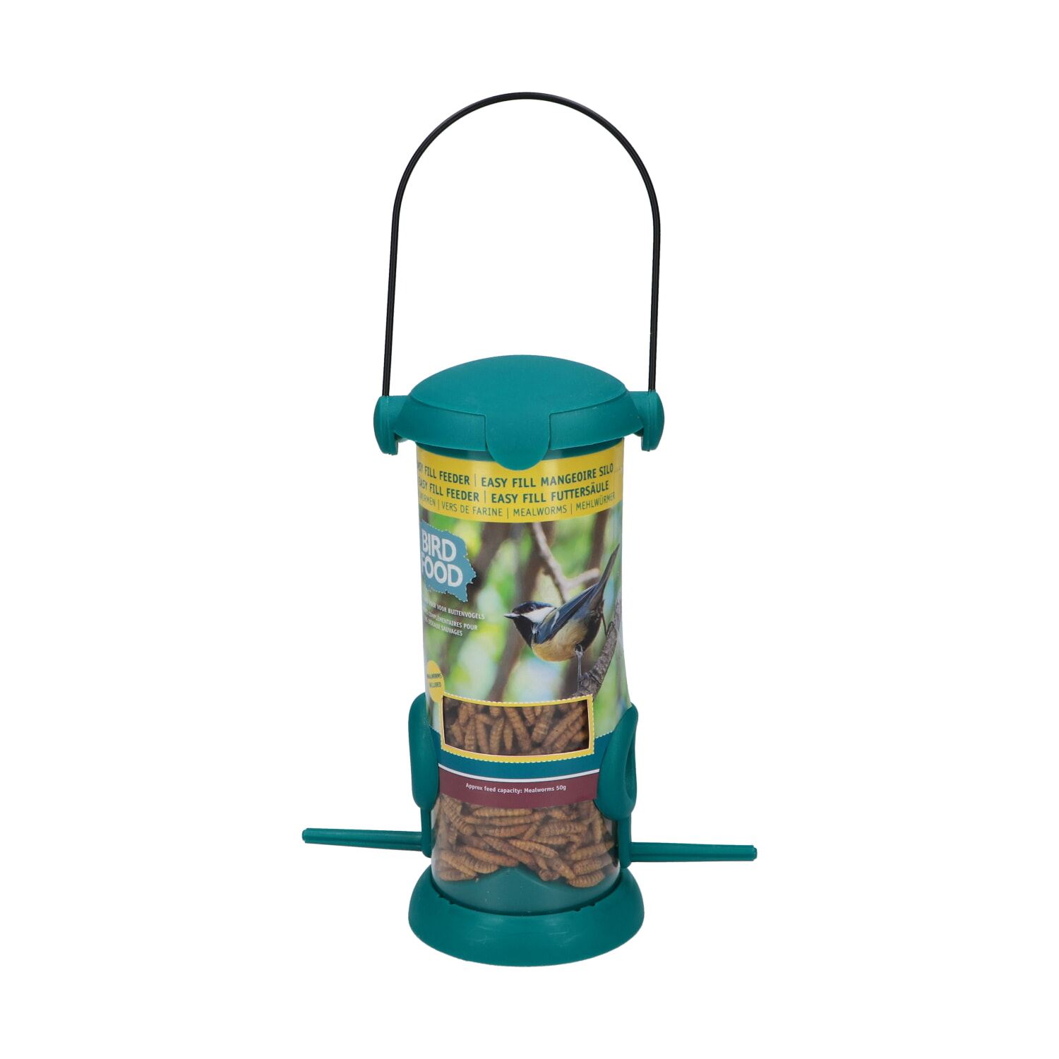 Bûten Food - Gevulde feeder met 50 gr meelwormen - H 20cm - groen