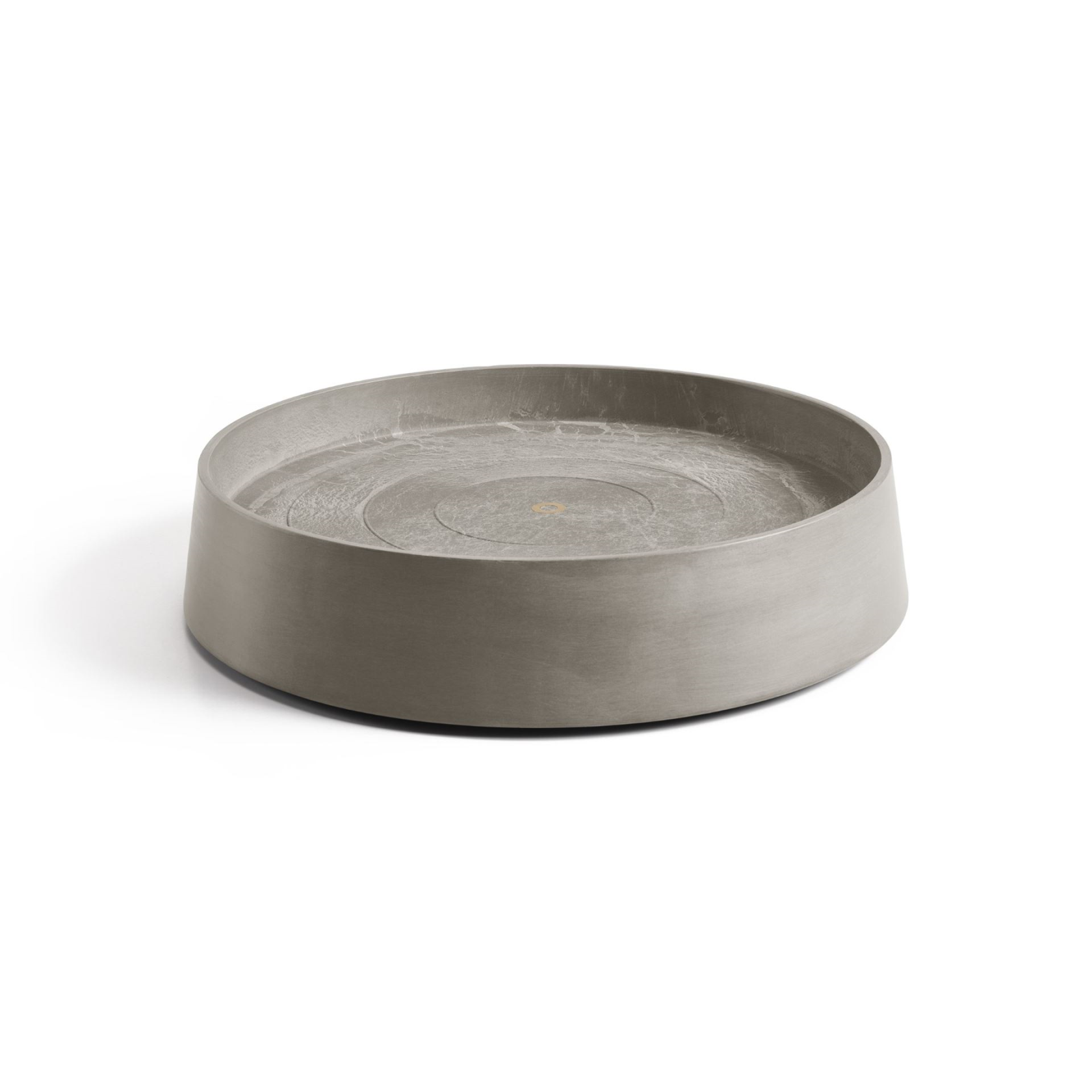 Ecopots soucoupe à roulettes Oslo - Rond - Taupe - Diamètre 50 x H10,5 cm