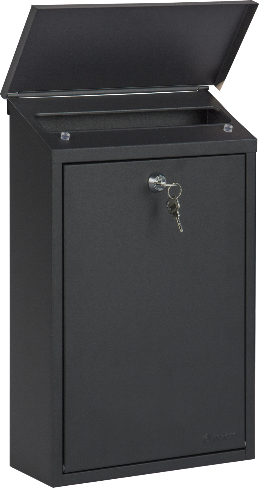 Practo Garden halifax matt black - Letterbox matt black - 10x25x40cm - RAL 9005 MAT