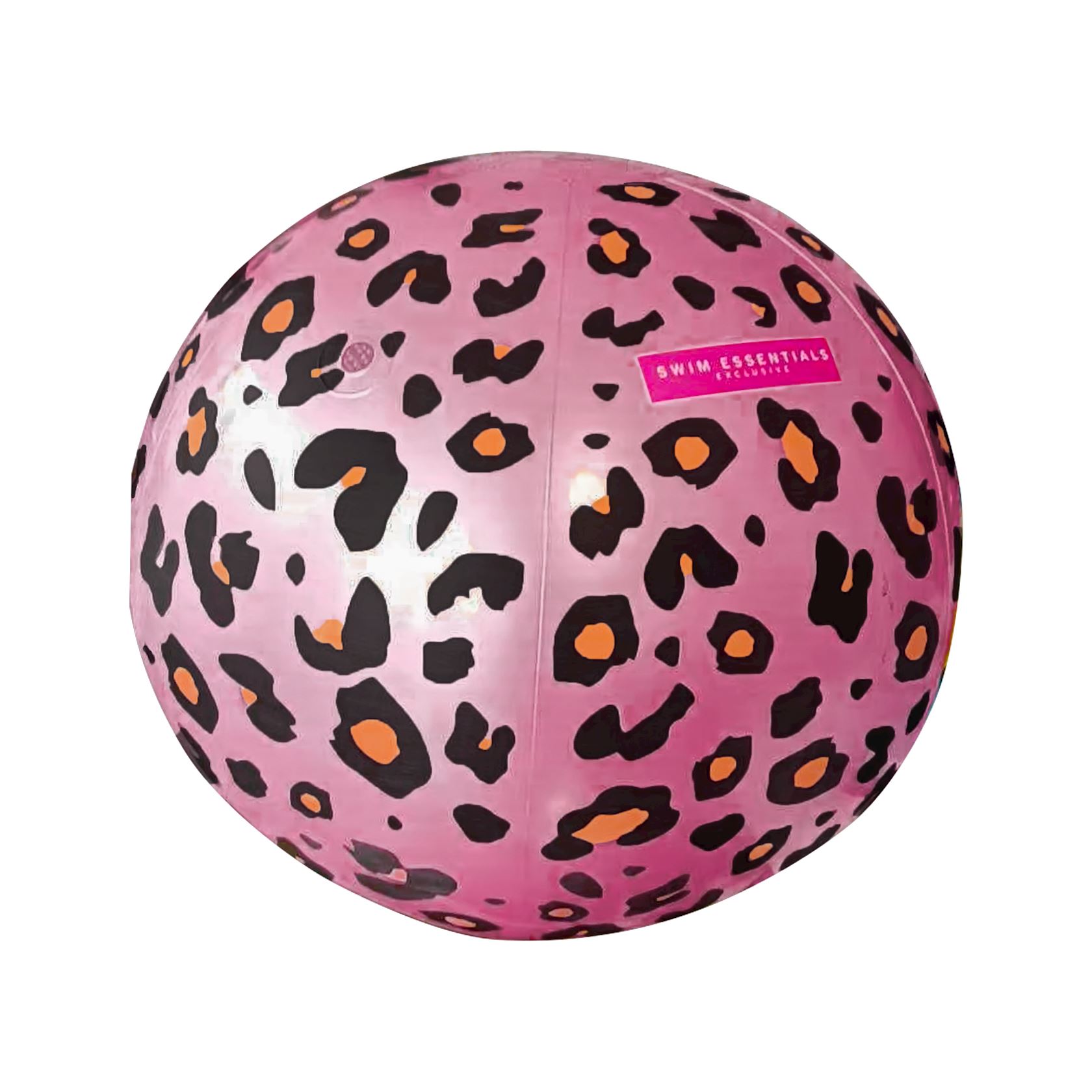 Swim Essentials opblaasbare strandbal met watersproeier Luipaardprint - roségoud - Ø57cm