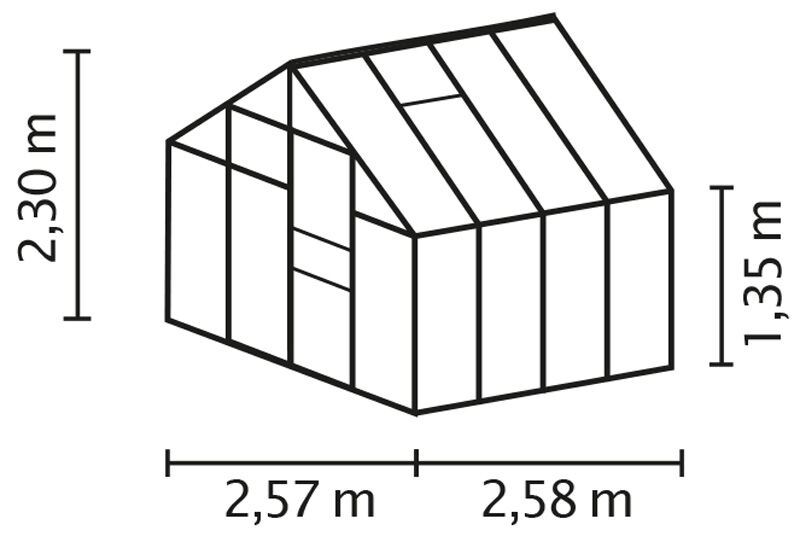 Vitavia Neptune Serre 6,7 m² tuinbouwglas - met fundering