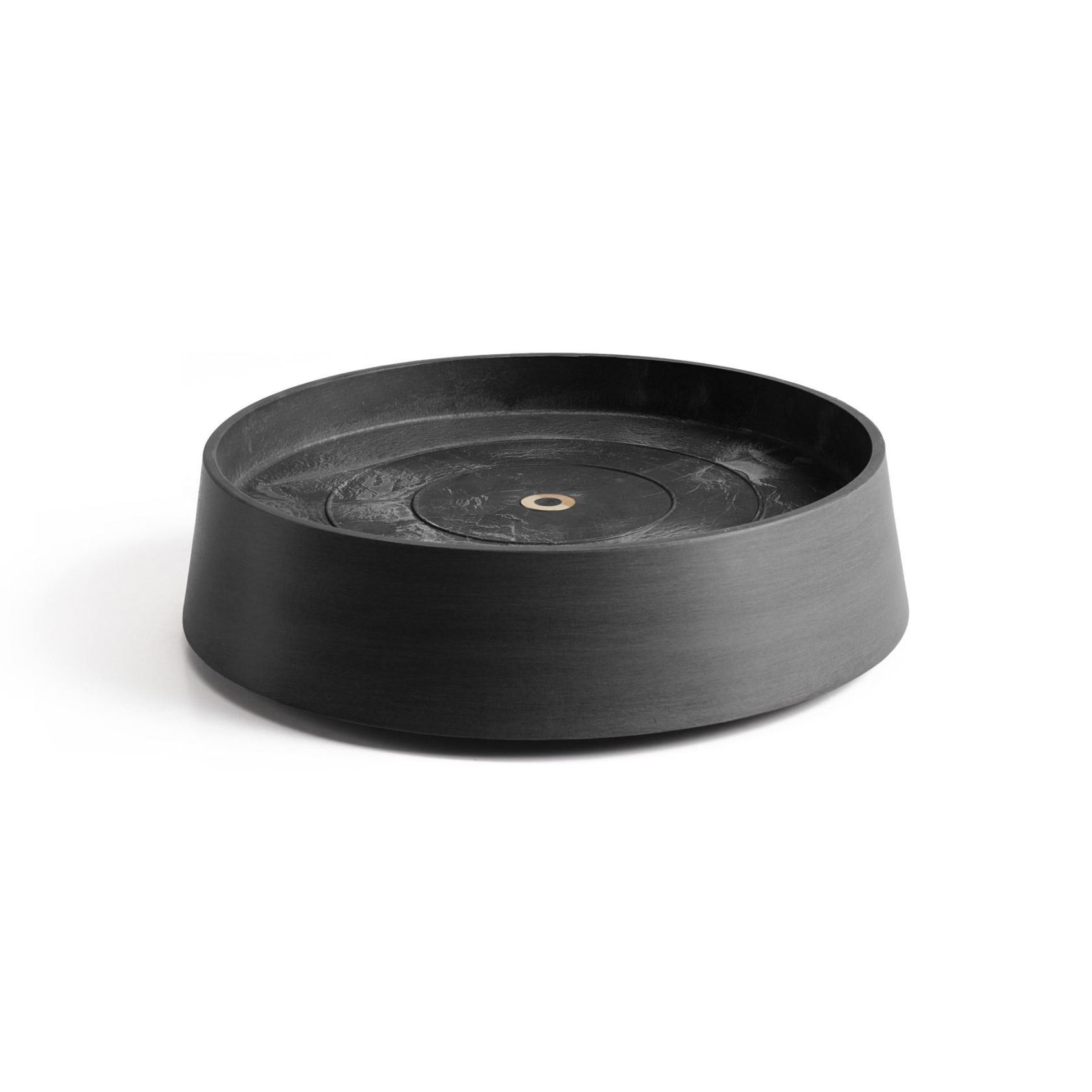 Ecopots soucoupe à roulettes Oslo- Rond - Gris foncé - Diamètre 32,2 x H8,5 cm