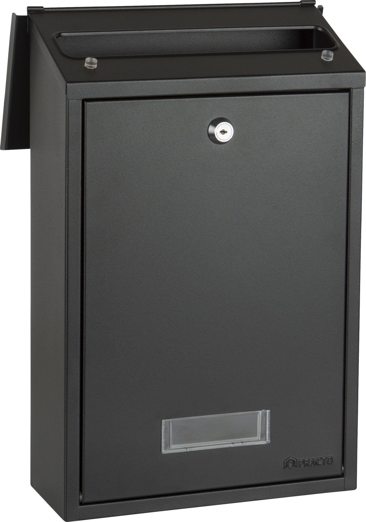 Practo Garden mailbox Dublin matt black - in painted steel - 10x25x39,6cm - RAL 7020 MAT