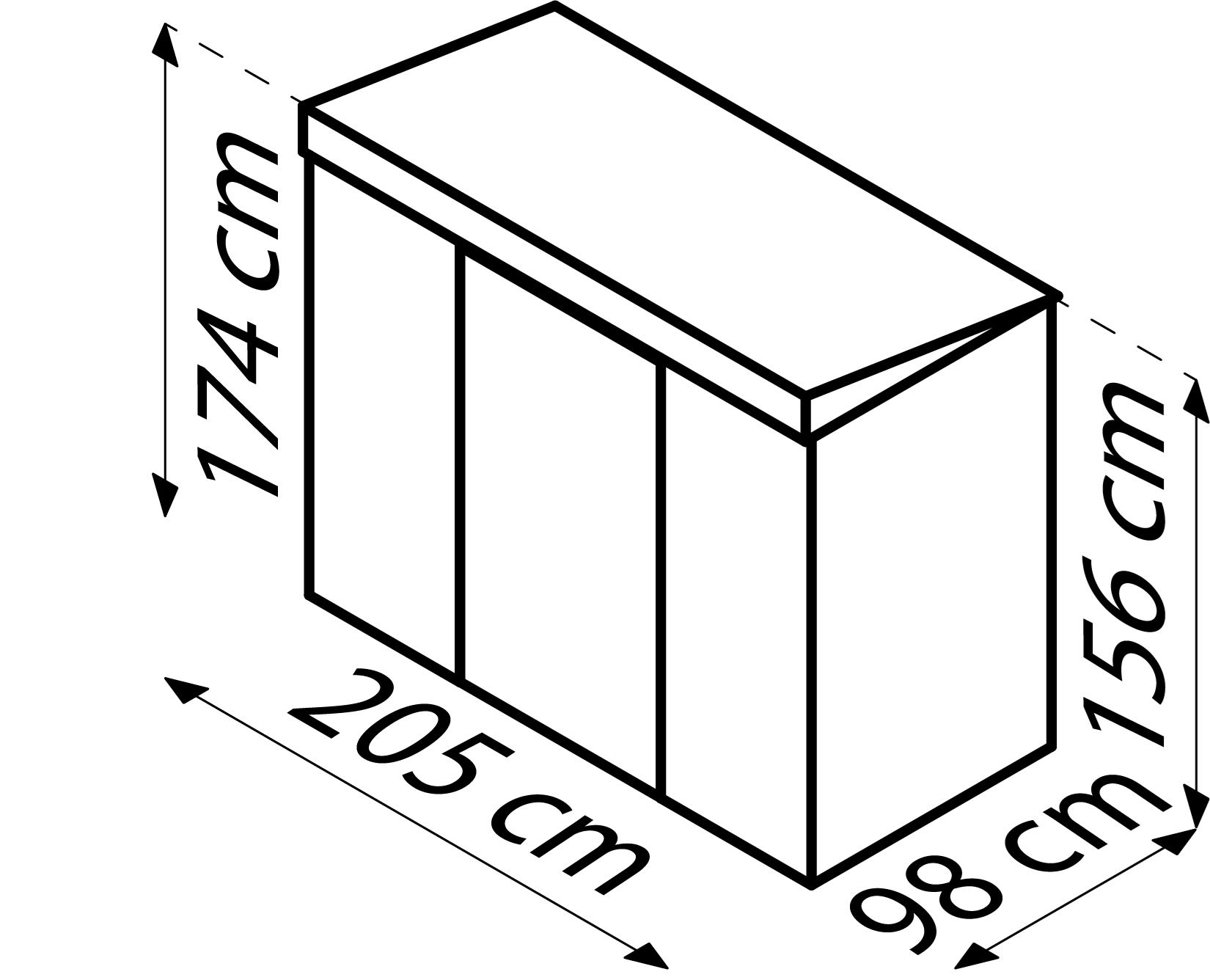 Tuinberging-Leipzig-II-84-antraciet-matt-Tuinberging-metaal-B205-x-L98-x-H174-cm