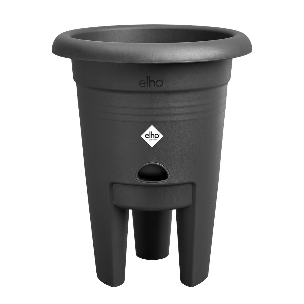 elho Green Basics Strawberry Pot 33 - Living black (Black) - Ø 33 x H 42 cm - 100% recyclé