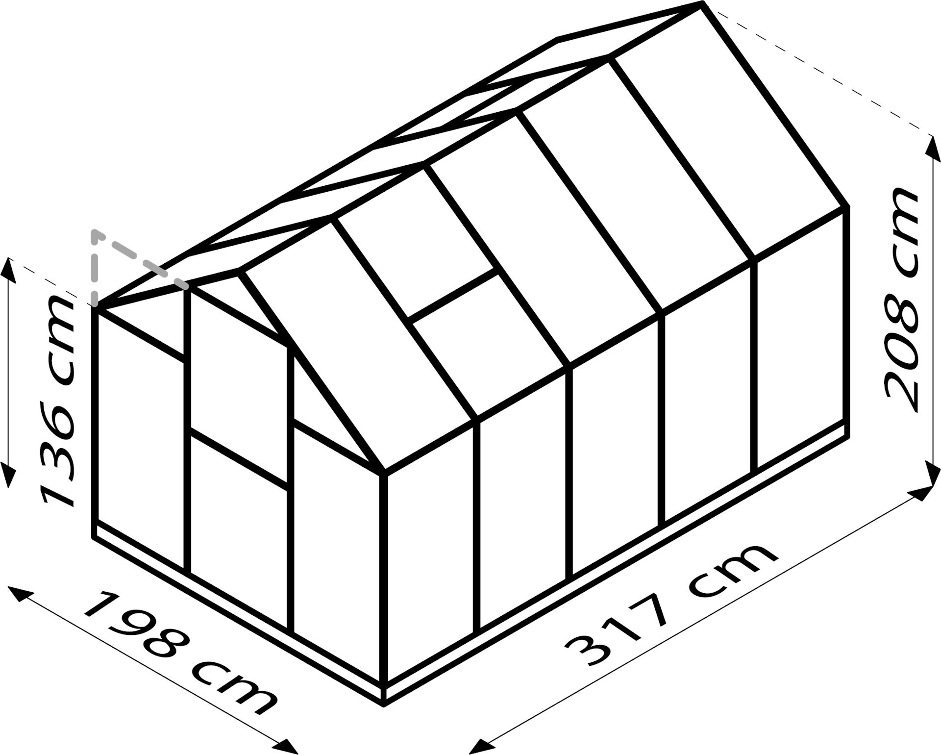 Triton-6200-HKP-6mm-zwart-Polycarbonaat-serre-Vrijstaand-B190-4-x-L315-x-H208-cm