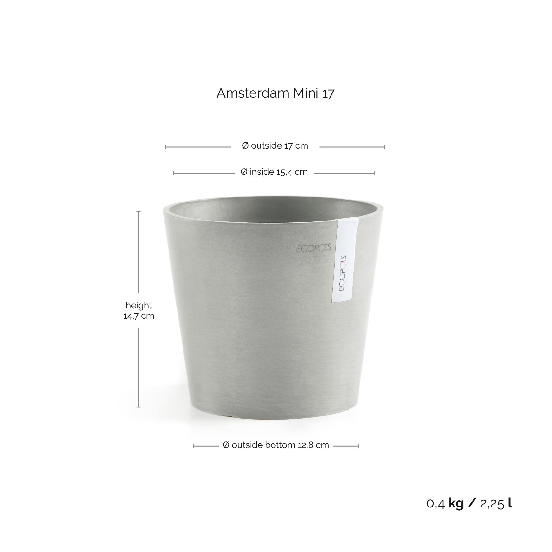 Ecopots-amsterdam-mini-white-grey-17-cm-H14-9-cm