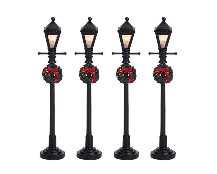 Lemax-Gas-Lantern-Street-Lamp-Set-Of-4-B-O-4-5V-