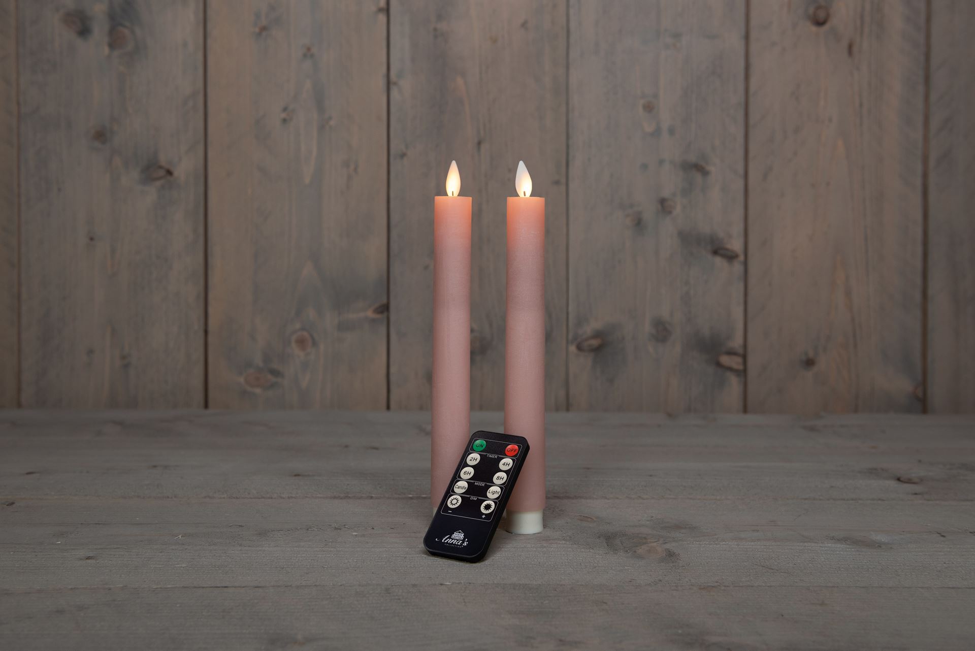 B-O-2st-Roze-Rustiek-wax-dinerkaars-23CM-Bewegende-vlam-met-afstandsbediening-excl-2x2AA