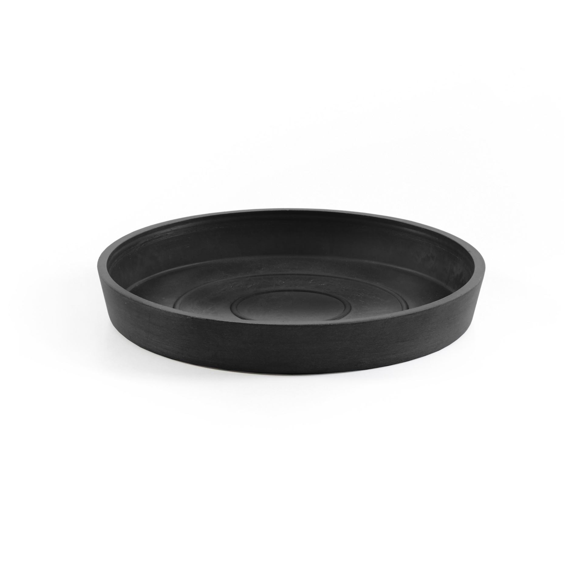 Ecopots Saucer Round - Dark Grey - Ø15 x H2,5 cm - Ronde donkergrijze onderschotel met waterreservoir