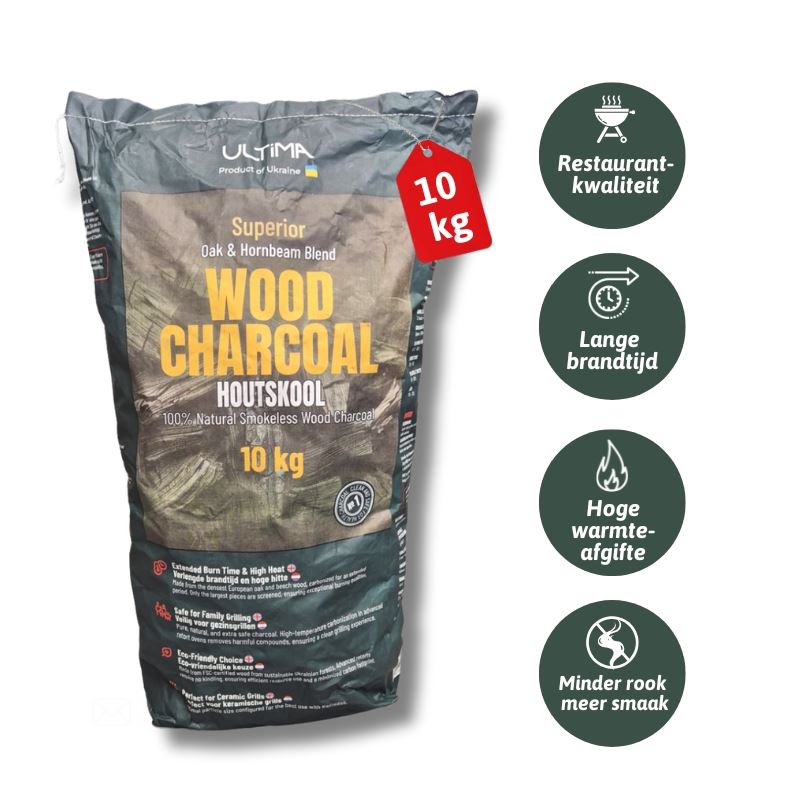 Ultima - Superior houtskool 10 kg - mix van eik & haagbeuk
