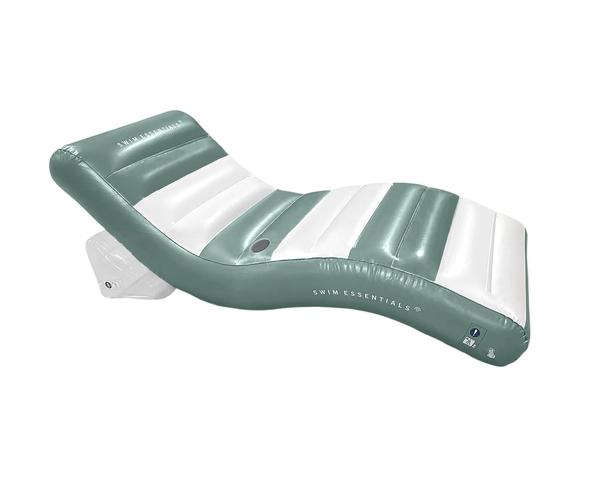 Swim Essentials inflatable air mattress Luxe Lounge - old green striped - L180 x W99 cm