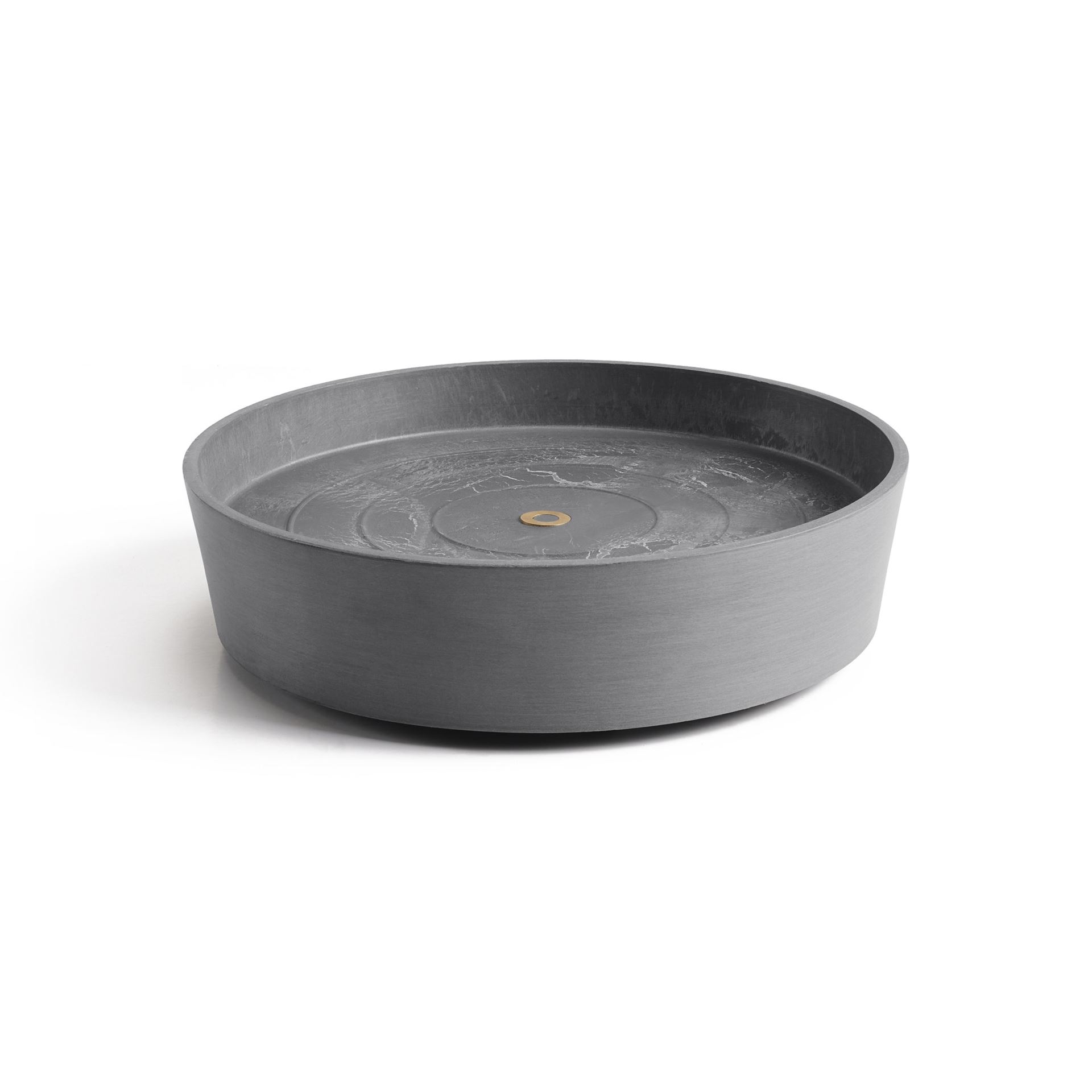 Ecopots Saucer Wheels - Grey - Ø34,1 x H9 cm - Ronde grijze onderschotel op wielen met waterreservoir