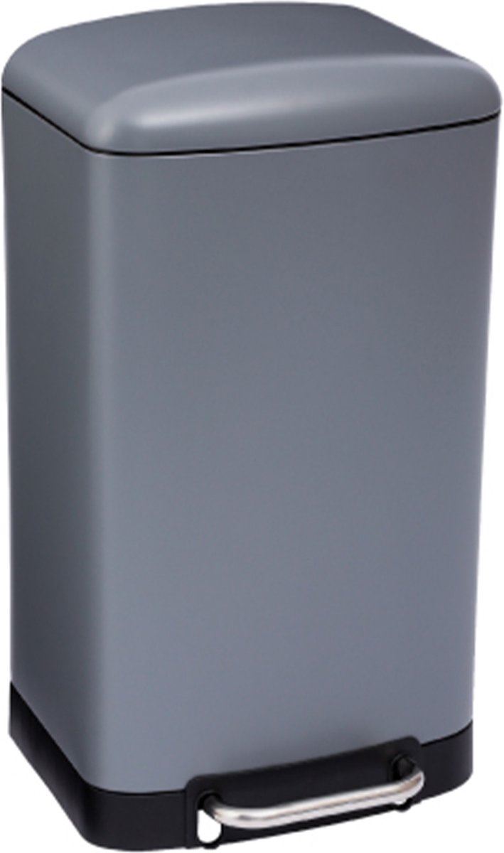 5Five Vuilnisbak Ariane Metaal - Pedaalemmer Grijs - Afvalbak met softclose - 34 x 30,5 x 61 cm - 30 l