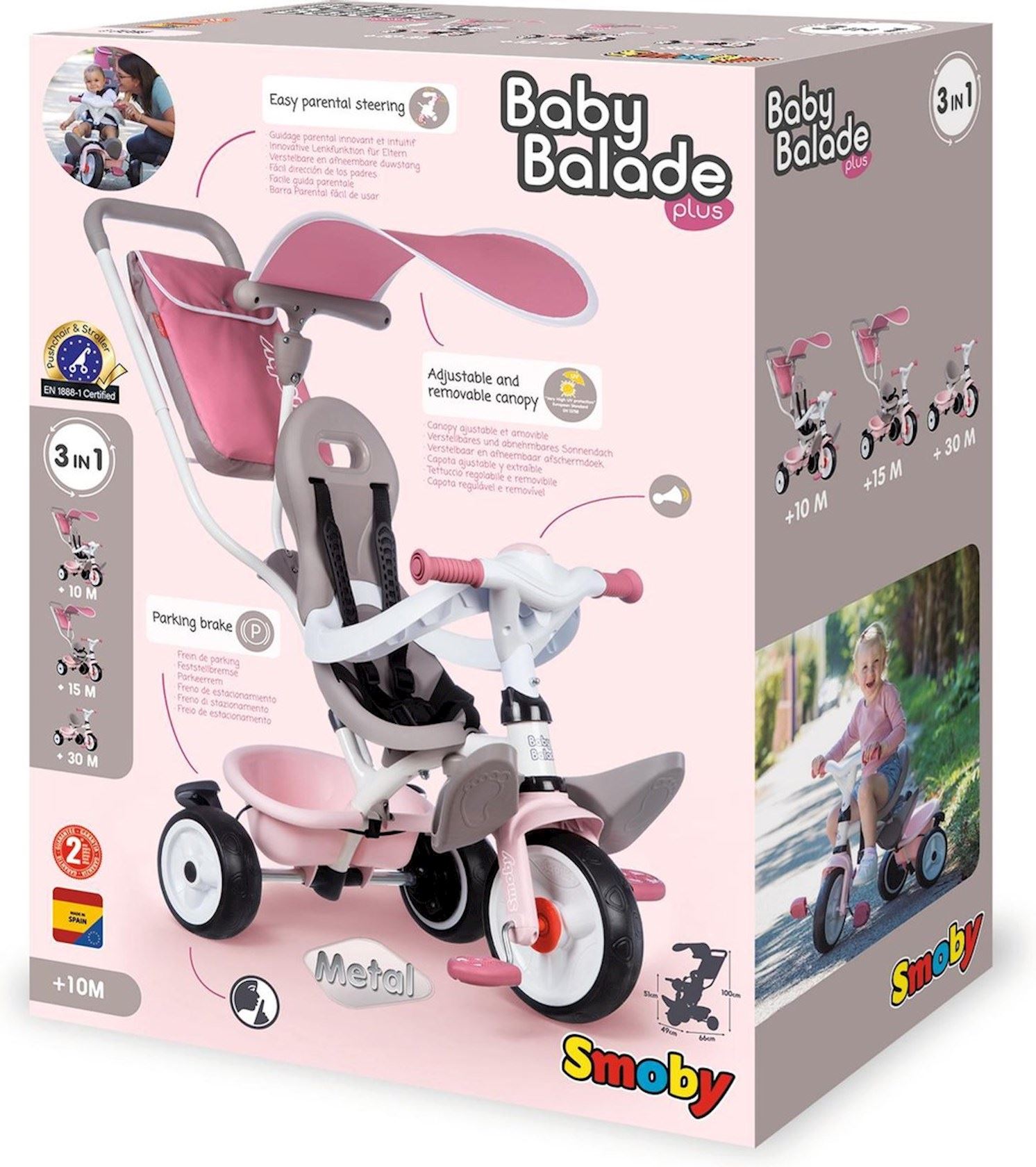 Smoby-Baby-balade-plus-driewieler-roze