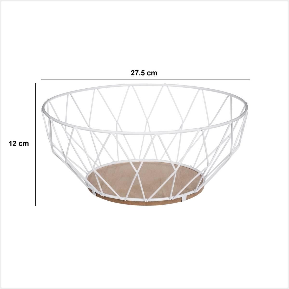 Fruitmand-Rhombus-D28cm-metaal-wit-
