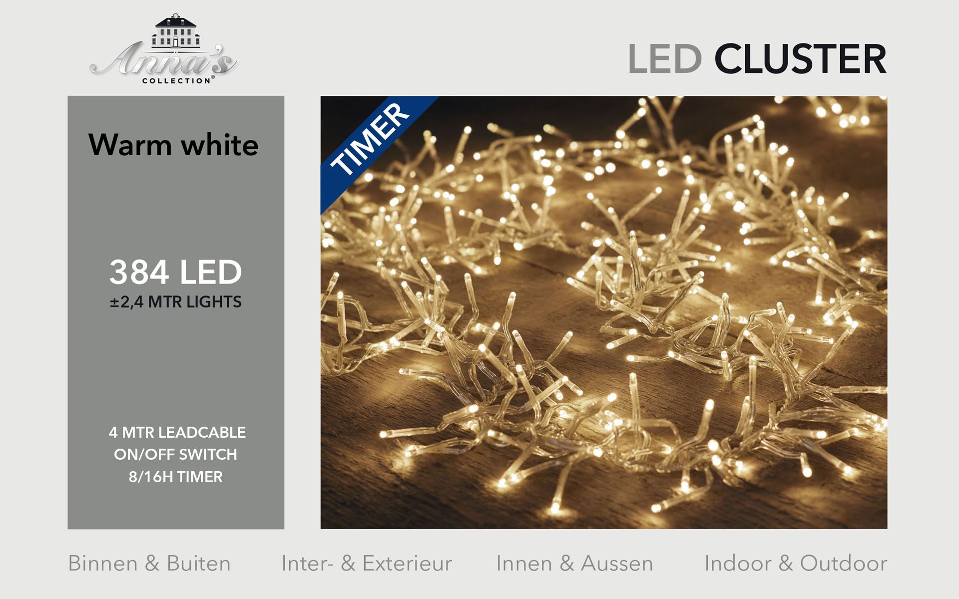 Clusterverlichting-384Led-warm-wit-Timer