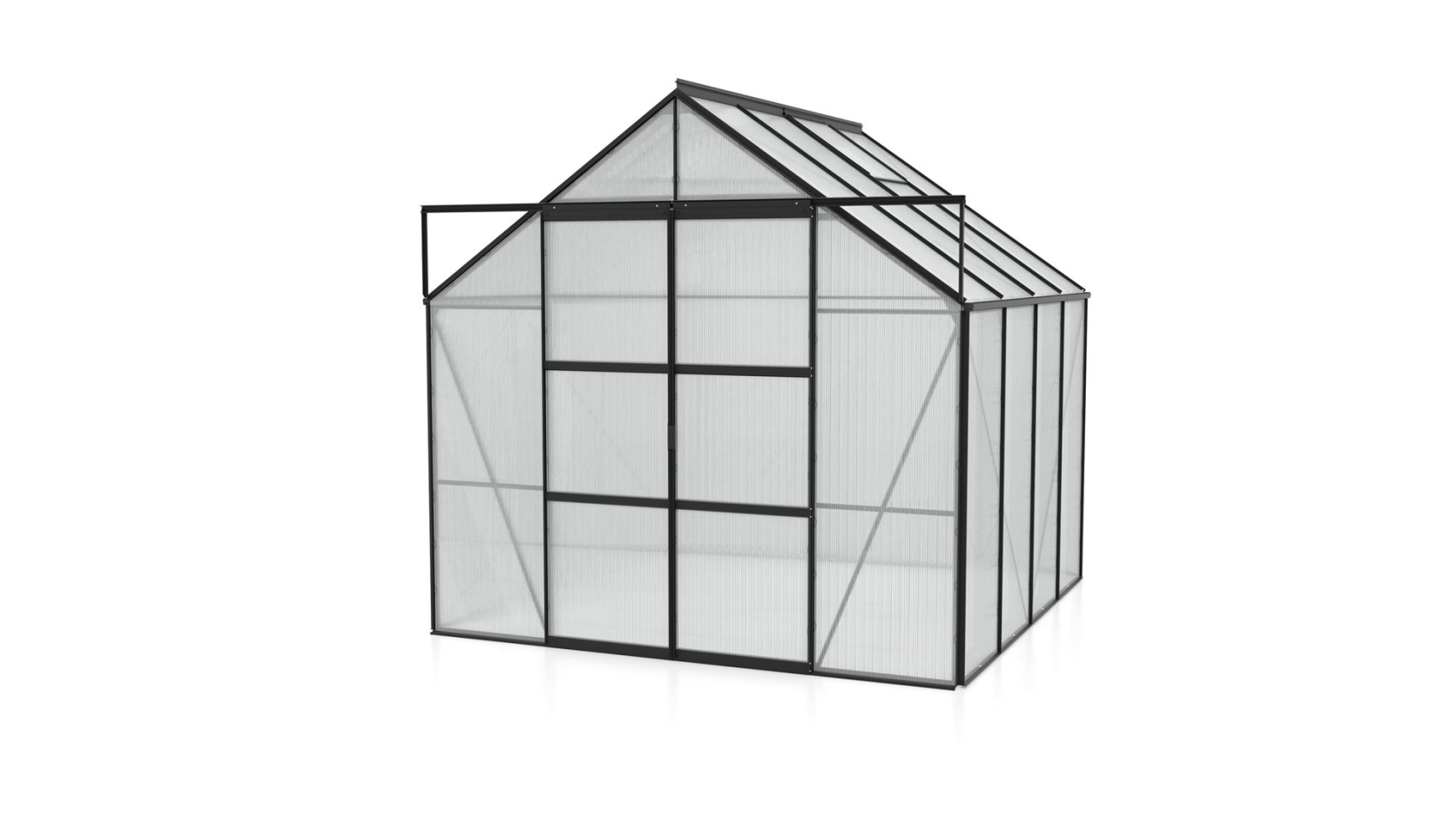 Vitavia Uranus serre - 6,7m² - met 6 mm polycarbonaat - Zwart