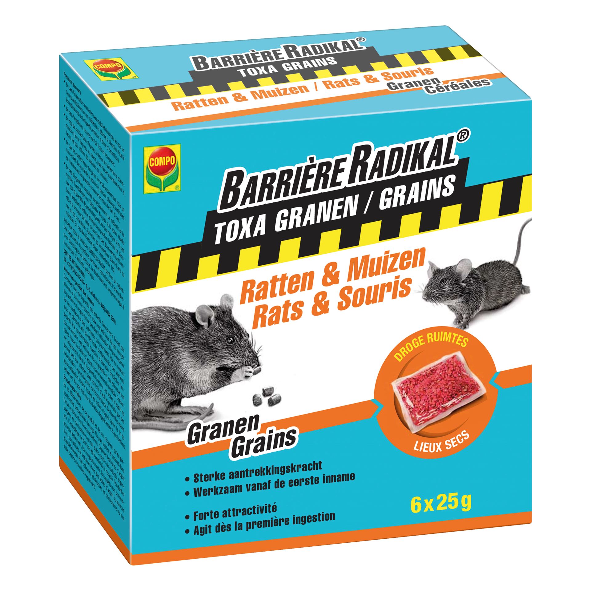 Barriere-radikal-toxa-graantjes-ratten-muizen-150gr-6x25gr-