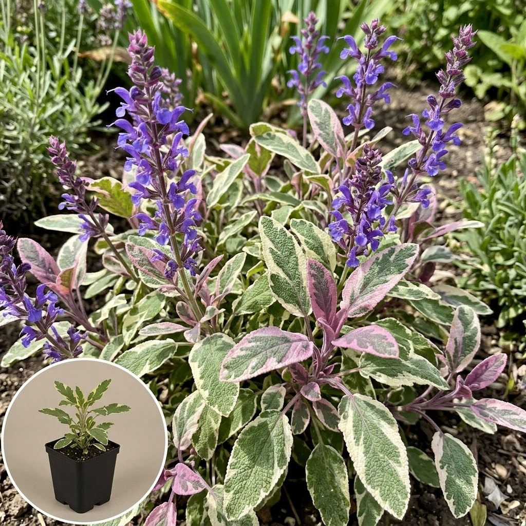 Salvia-officinalis-Tricolor-pot-9x9-cm-Salie-Driekleurige-Salie-Tricolor-