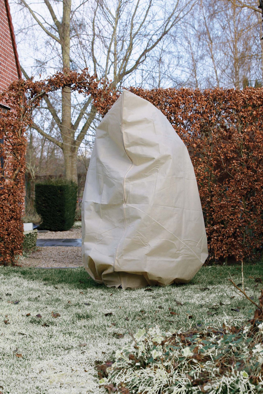 Nature winter cover beige 250xØ200cm 70 g/m² with cord, with zipper