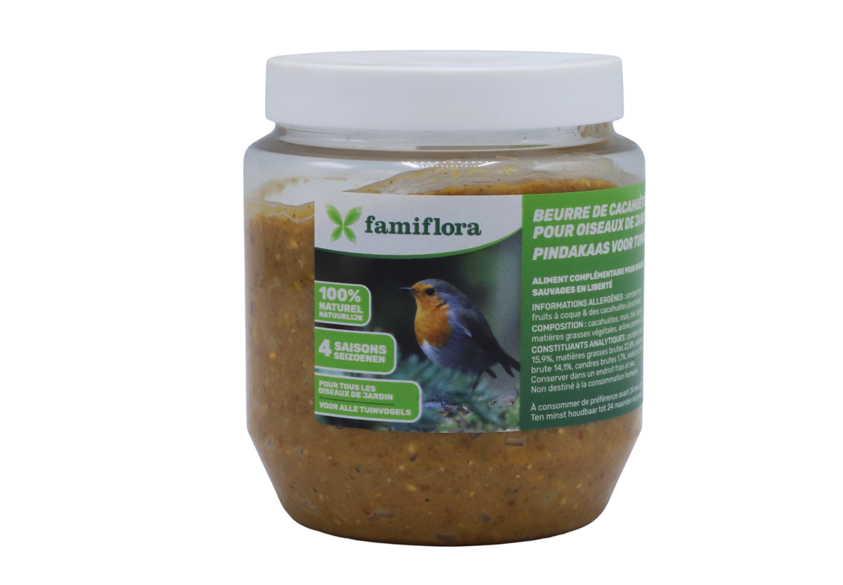 Famiflora pindakaas voor tuinvogels met appel(aroma) - 350 gr