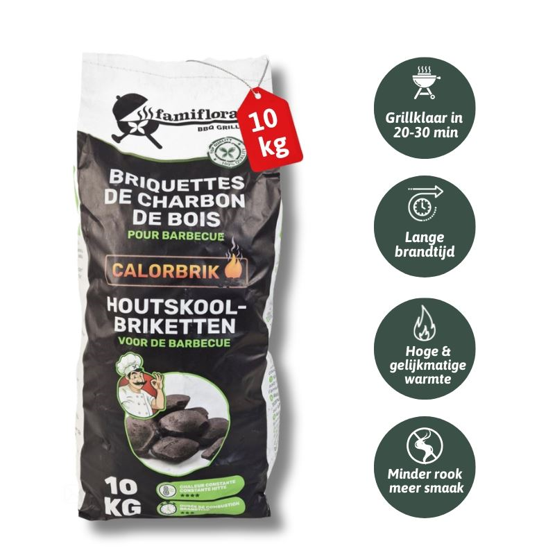 Famiflora - Famigrill charcoal briquettes "calorbrik" 10kg - professional quality