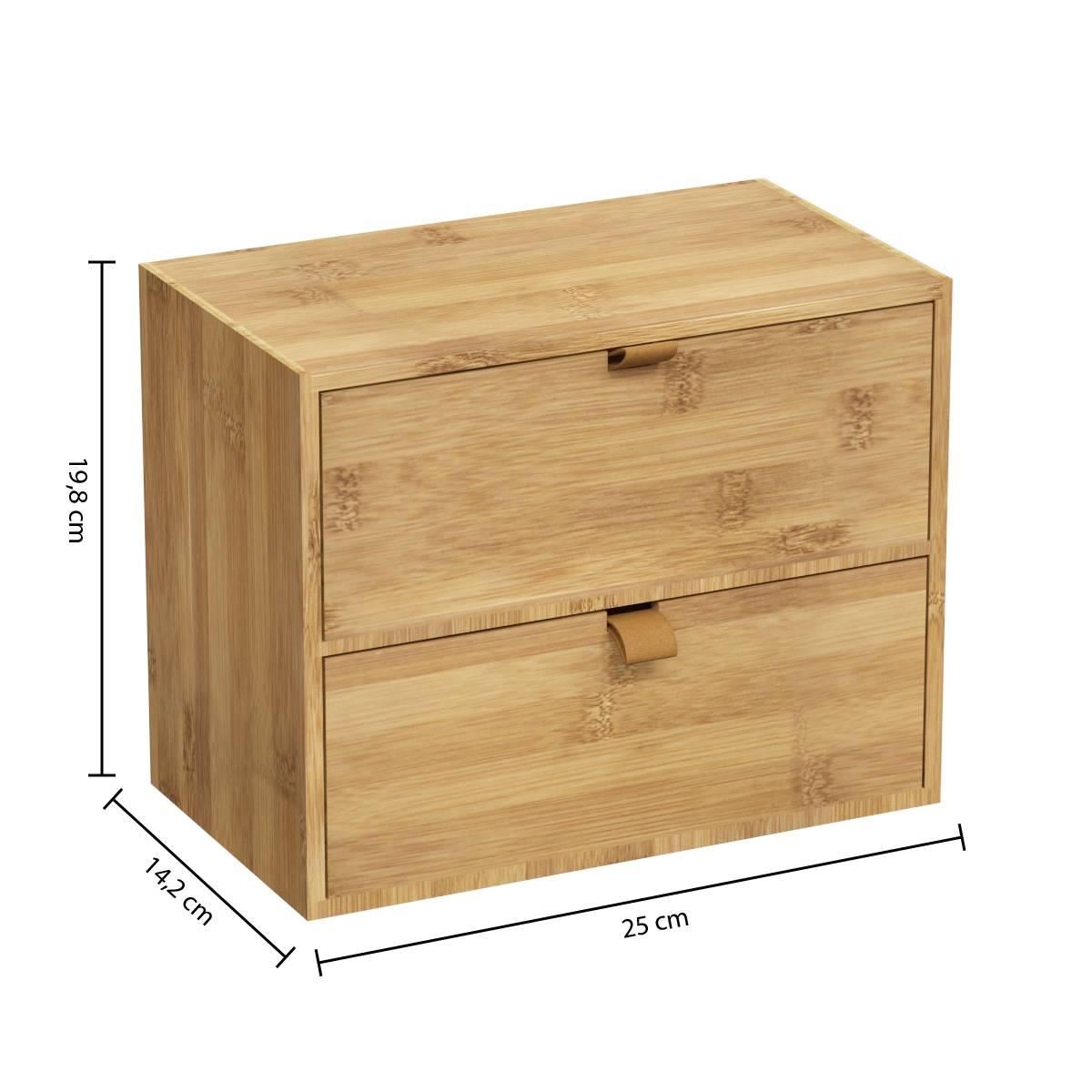 Tidy-Smart-opbergbox-met-2-lades-in-bamboe