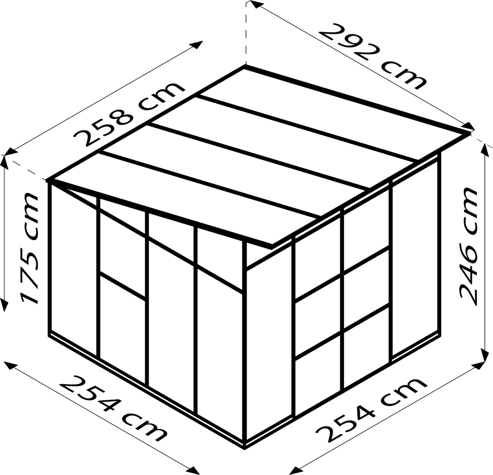 Vitavia Playa 7600 ESG/ - Parois en verre de sécurité - L254,4 x 254,4 x 246,4 cm