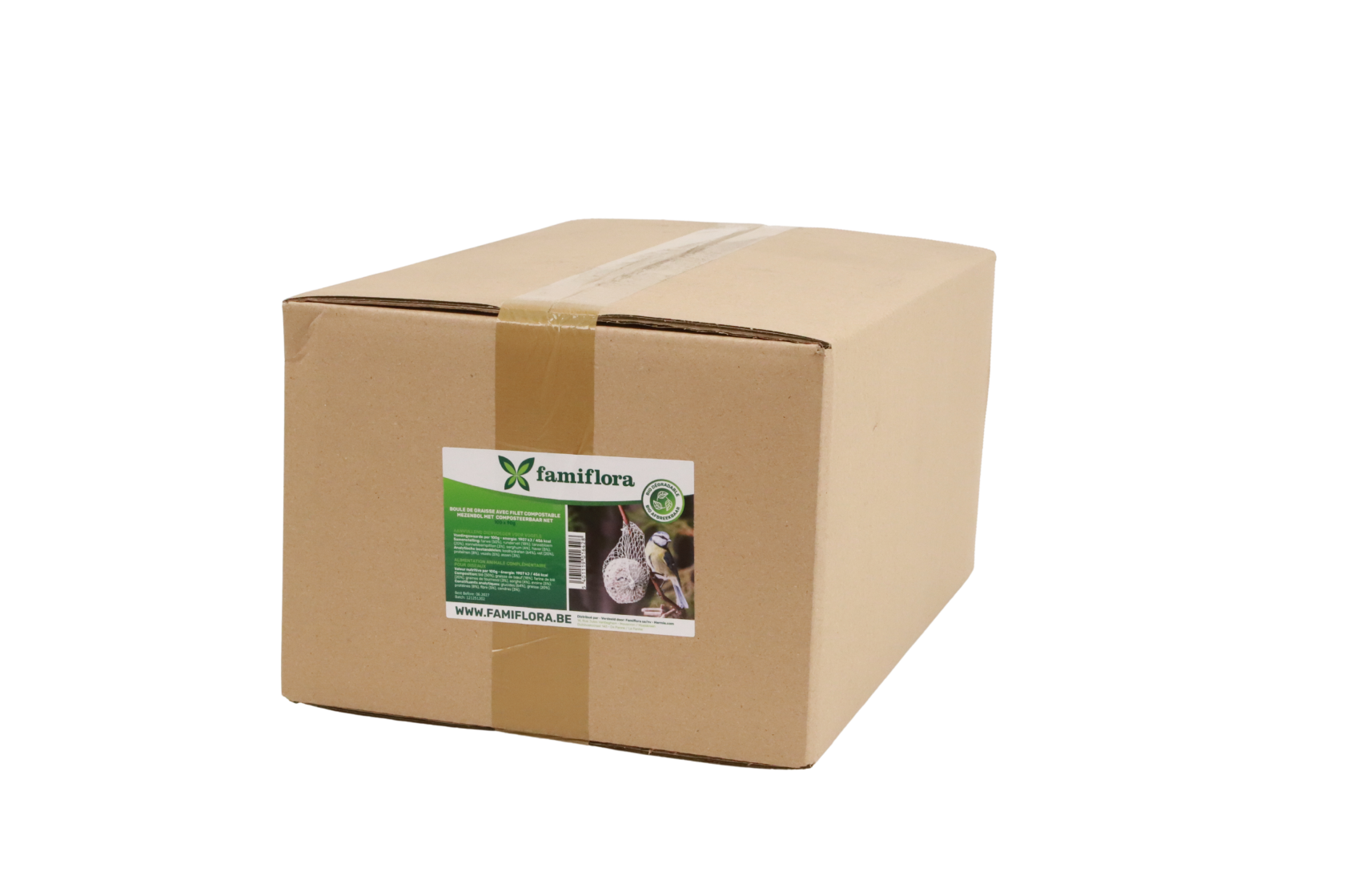 Famiflora boules de suif 100x90g - Filet BIO Dégradable - Nourriture pour oiseaux respectueuse de la nature