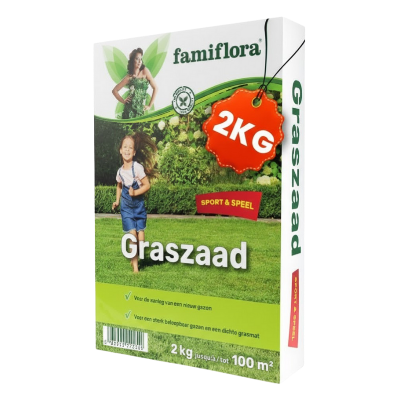 Famiflora semences de gazon jeu & sport 2 kg (jusqu'à 100 m²)