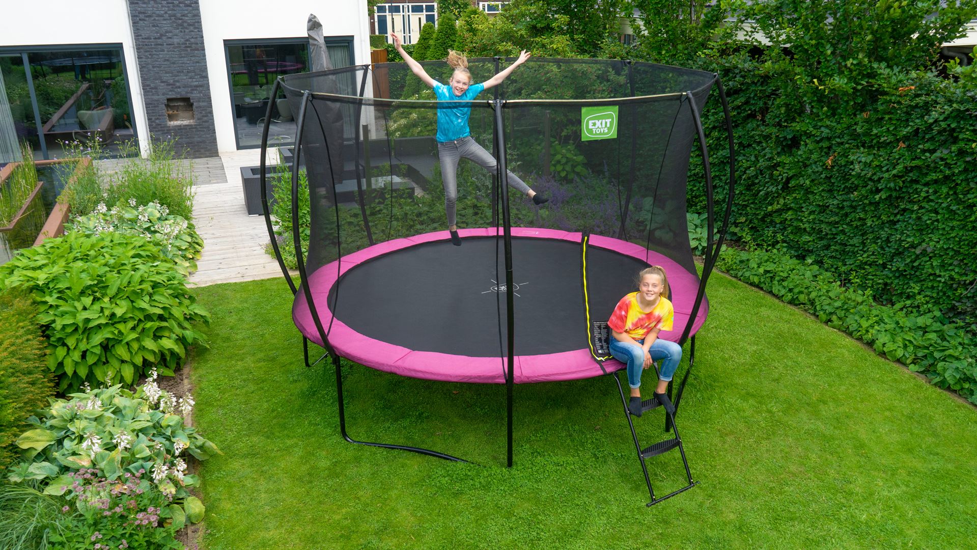 EXIT-Silhouette-trampoline-427cm-roze