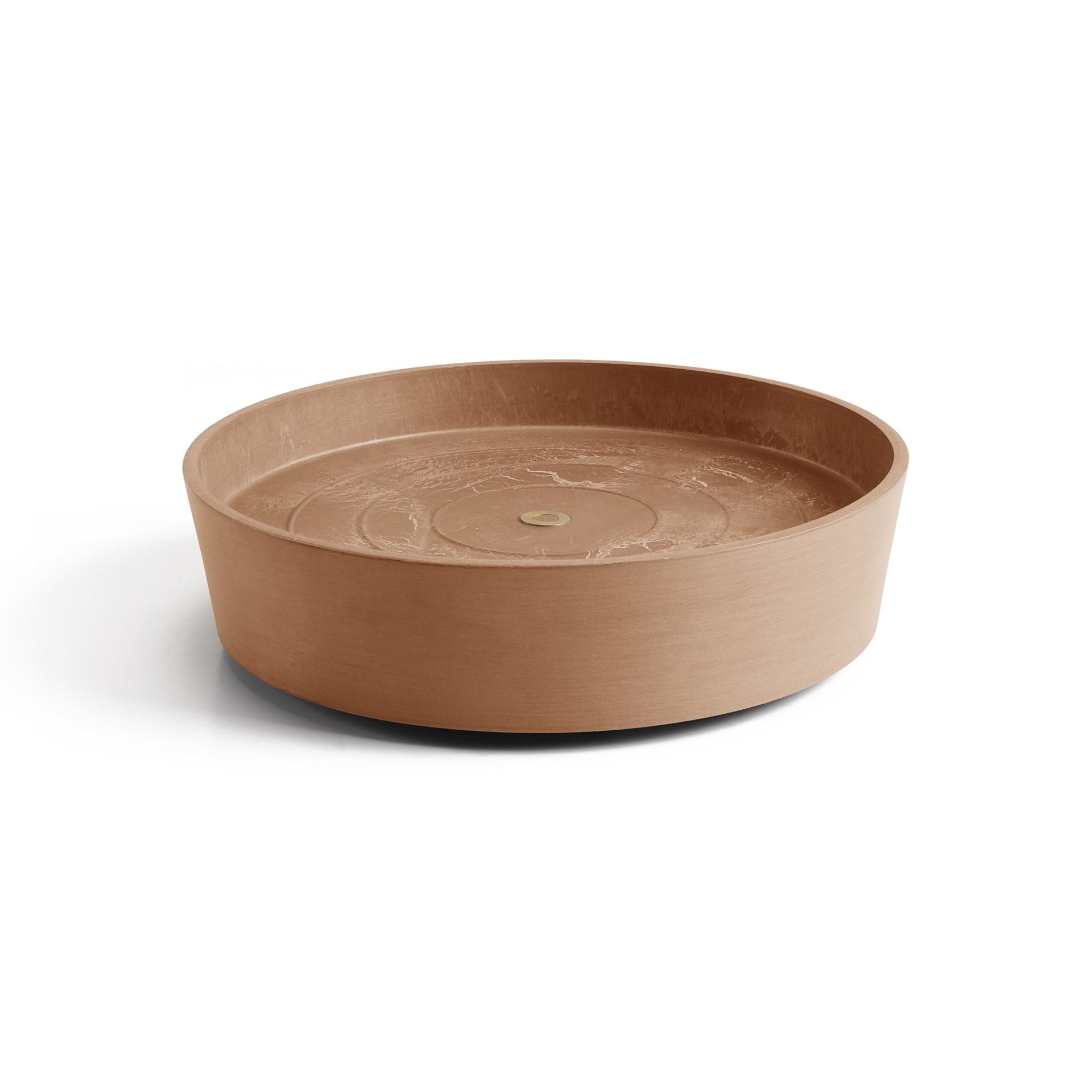 Ecopots Soucoupe Roues - Terra - Ø34.1 x H9 cm - Soucoupe ronde sur roues en terre cuite avec réservoir d'eau