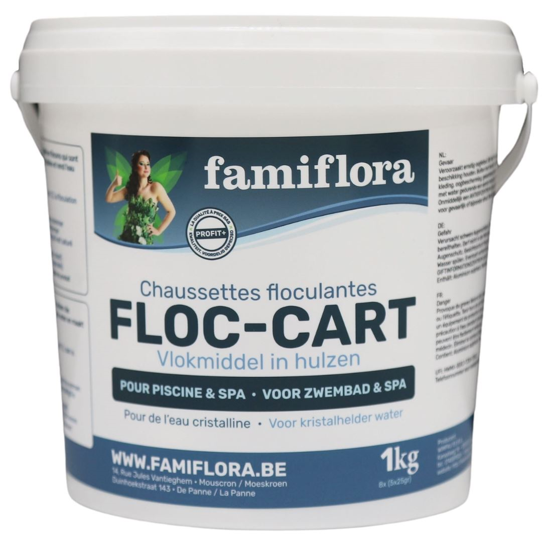 Famiflora Floc-Cart vlokmiddel kousjes 1L - 8x (5x25gr)