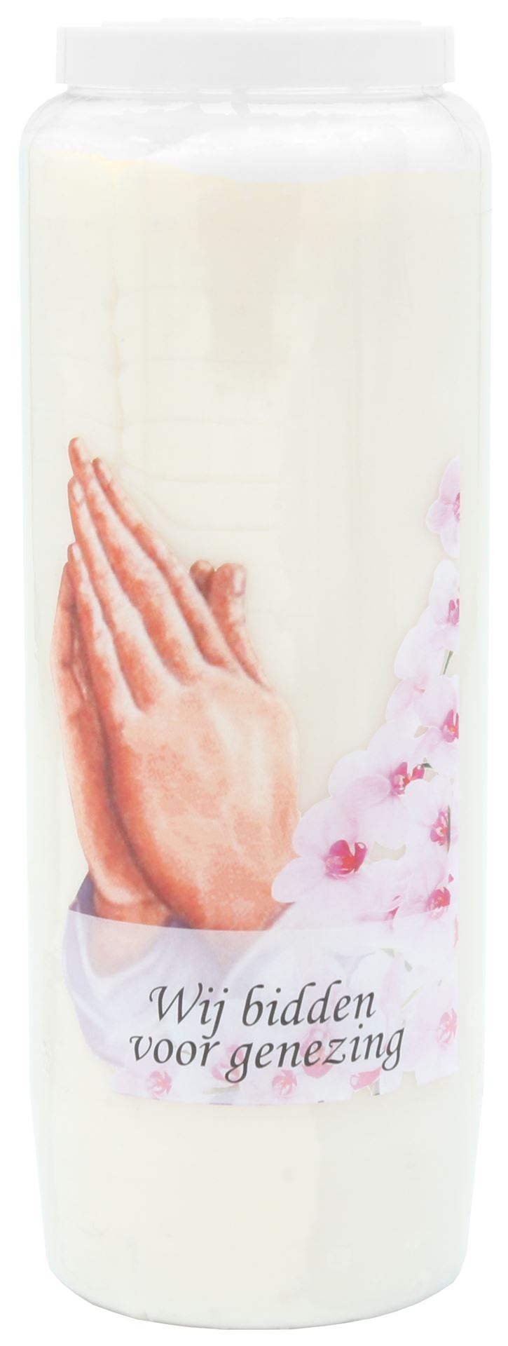 Novena gebedskaars in glas, 18 x 7 cm, 100% plantaardige verbranding, 9 dagen, 216 uur (wit Novena gebedskaars in glas, 18 x 7 cm, 100% plantaardige verbranding, 9 dagen, 216 uur (wit
