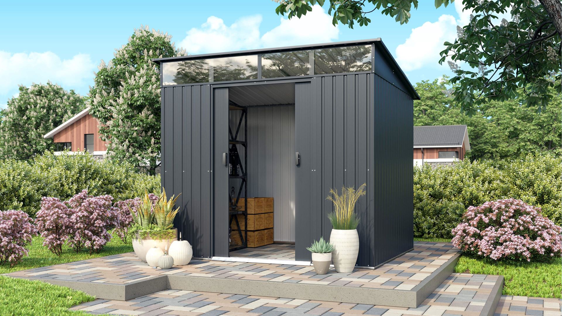 Tuinberging-Lubeck-86-antraciet-matt-Tuinberging-metaal-B181-x-L224-x-H203-cm