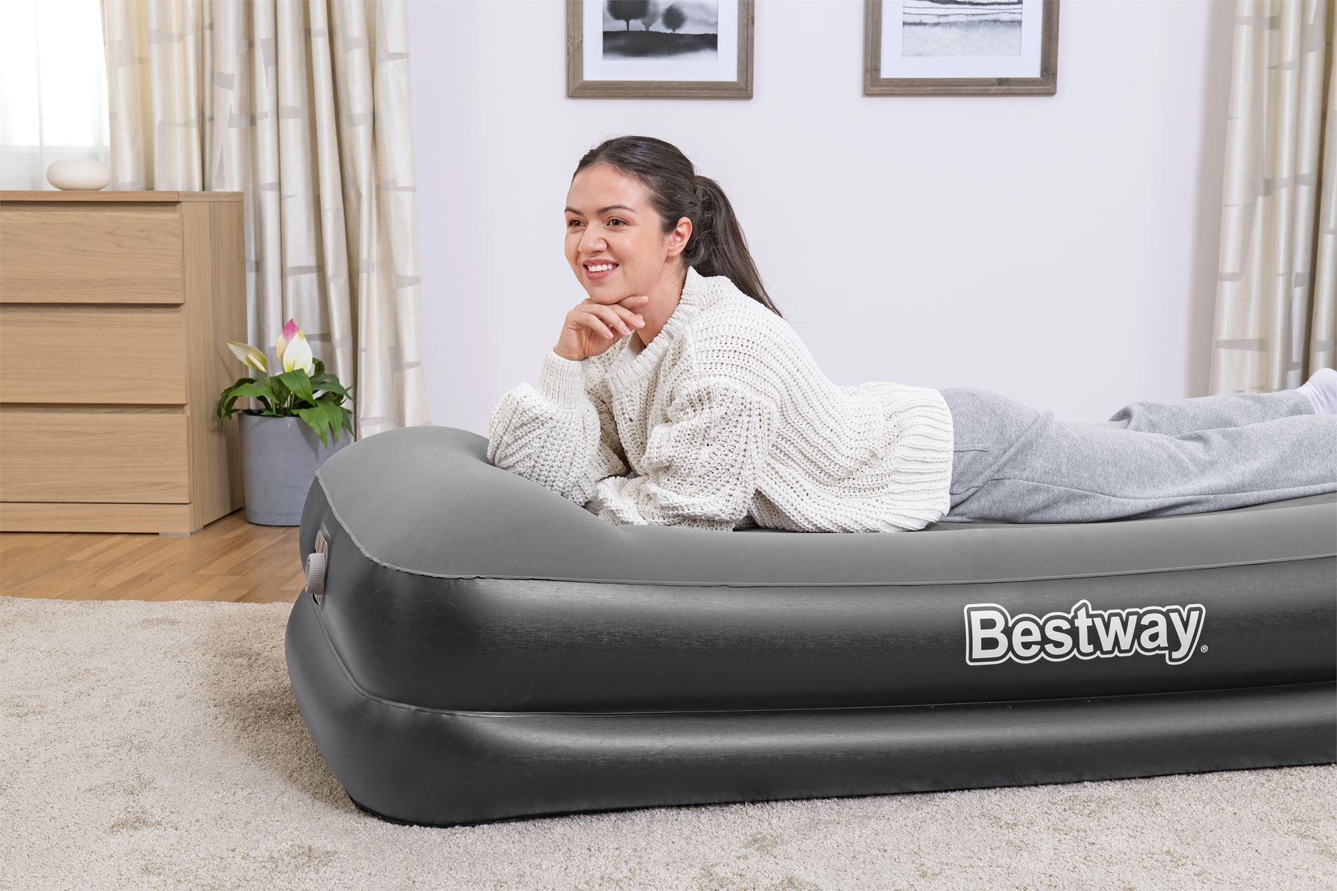 Bestway-1-91m-x-97cm-x-46cm-Tritech-Air-Mattress-Twin-Built-in-AC-pump