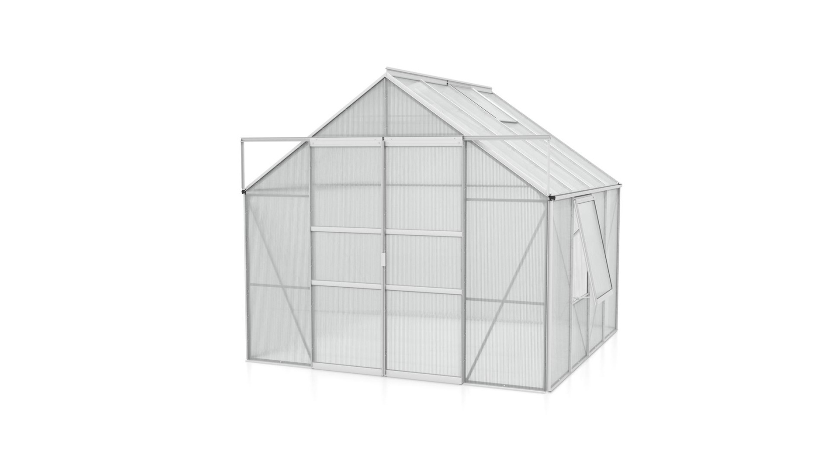 Vitavia Meridian 2 serre - 6,7m² - met 6 mm polycarbonaat - Aluminium