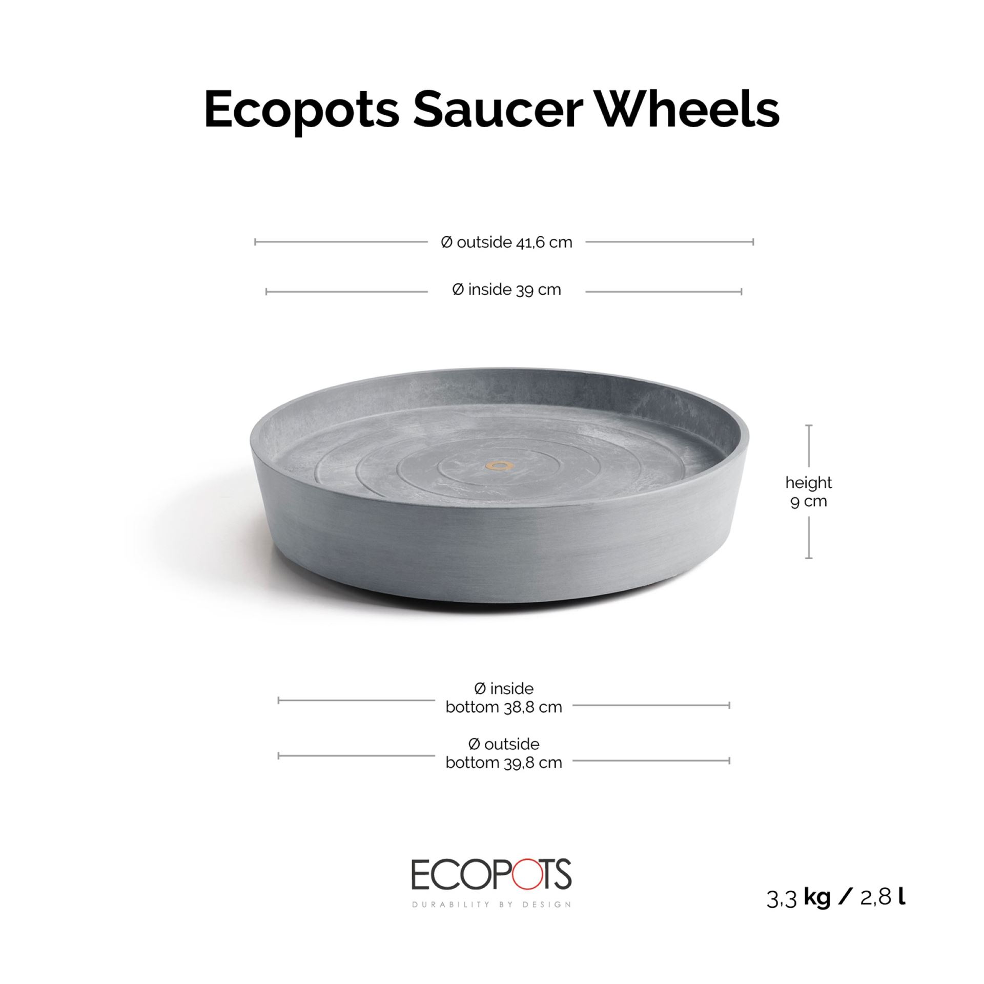 Ecopots-onderschotel-rond-met-wielen-blue-grey-50-cm-H9-cm
