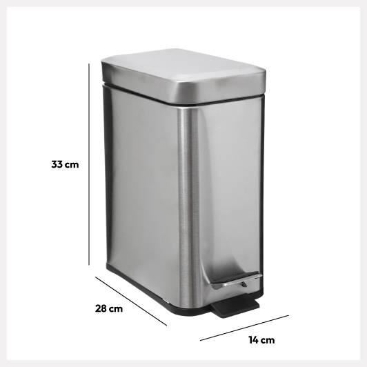 Softcl-RVS-rechthoekige-prullenbak-5L