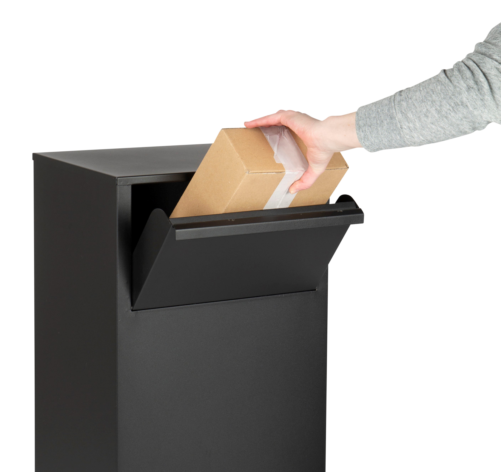 Practo Garden stuttgart mat zwart mat zwart - Vrijstaande pakketbrievenbus XL - 37,5x44,5x100cm - RAL 9005